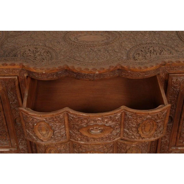 Wood 19th-Century Javanese Hand-Carved Wood Sideboard With Claw Feet For Sale - Image 7 of 12