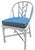 Vintage McGuire painted rattan Chippendale chair featuring a distinctive open-back design with rattan fretwork and crossed...