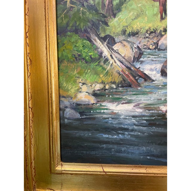 Original oil on board by Jack Koonce entitled “East Fork Bull “ a gorgeous example of this well listed artists work. USA...