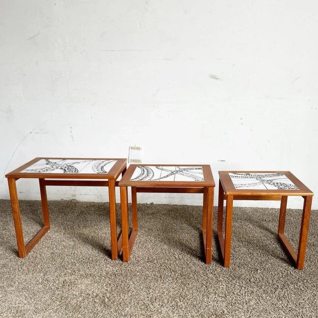 Danish Modern Nesting Tables by Mobelfabrikken Toften For Sale - Image 4 of 10