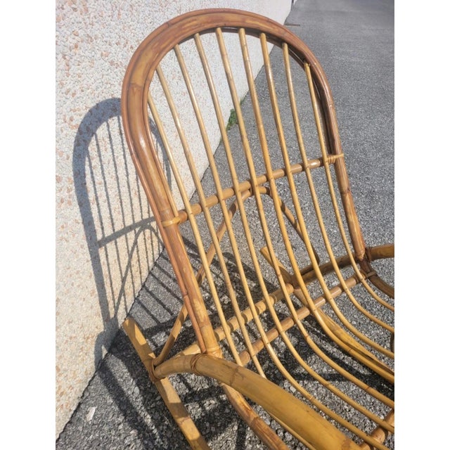 Vintage Bamboo Rocking Chair, 1960s For Sale - Image 9 of 13