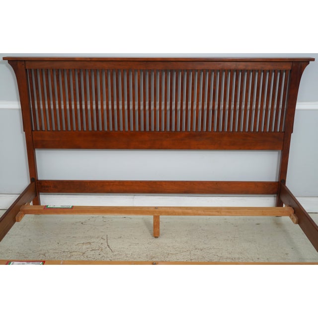 Mission Stickley Cherry Mission King Size Spindle Bed For Sale - Image 3 of 16