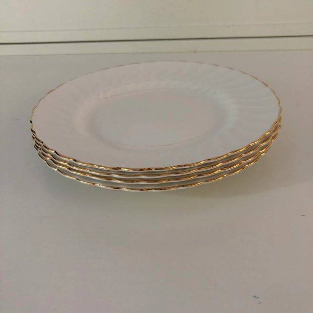 Vintage Tuscan Fine English Bone China "Dover" Salad Plates S/4 For Sale - Image 4 of 6