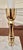 Mid-Century Modern Hollywood Regency Brass Three-Candle Candelabra on White Marble Base For Sale - Image 3 of 11