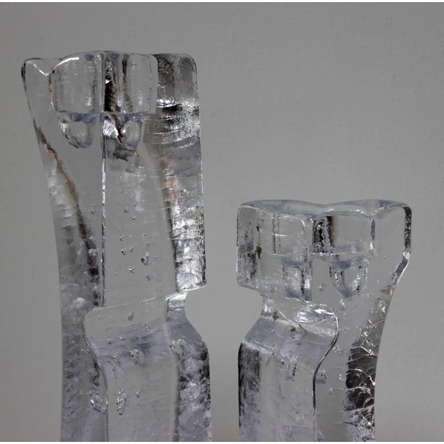 Mid 20th Century Large Kosta Boda Glass Candle Holders For Sale - Image 5 of 9