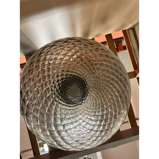 Mid-Century Modern Murano Style Glass Balloton Fume Pendant Sphere For Sale - Image 3 of 6