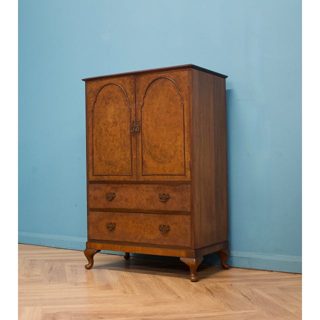 Vintage Art Deco Walnut Linen Cabinet, 1950s For Sale - Image 4 of 8