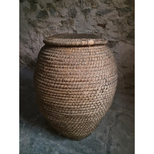 Rustic Antique French Grain Basket, 1890s For Sale - Image 3 of 18