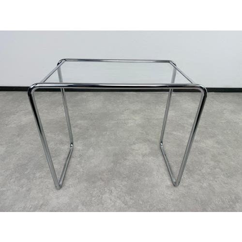 Bauhaus Bauhaus Tubular Chrome and Glass Side Table by Marcel Breuer, 1940s For Sale - Image 3 of 12