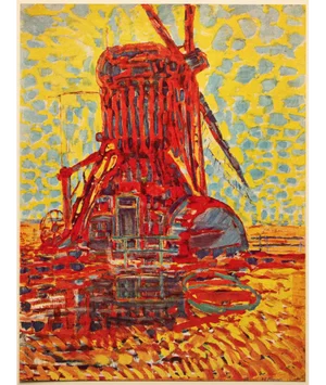 1958 After Piet Mondrian "Mill in the Sunlight" Vintage Full-Color Print From England
