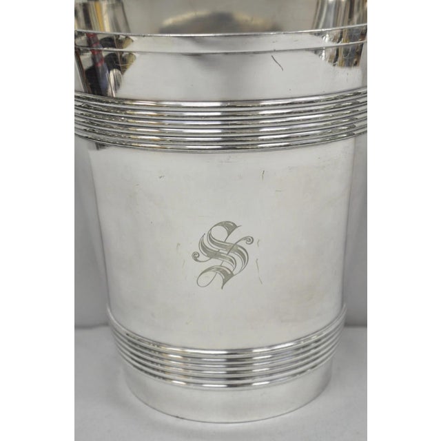 Early 20th Century International Wilcox English Regency Silver Plated Champagne Ice Bucket "S" Mono For Sale - Image 4 of 18
