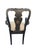 Chinoiserie 1970s Hollywood Regency Hand Painted Chinoiserie Black Birds Scene Queen Anne Side Arm Chairs-a Pair For Sale - Image 3 of 13