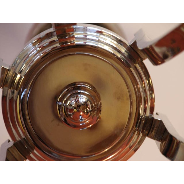 Art Deco Ceiling Light with 6 Arms and Opaline Glass Tulip Shades from Petitot, 1930s For Sale - Image 10 of 18