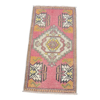 Red Color Modern Color Vintage Small Rug For Sale