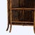 Antique Asian Bamboo Corner Etagere With Floral Leather Tooling & Mirror C1890 For Sale - Image 6 of 16