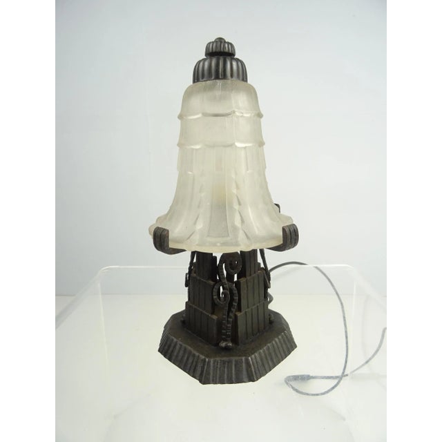 Art Deco Table Lamp by Edgar Brandt, 1920 For Sale - Image 9 of 9