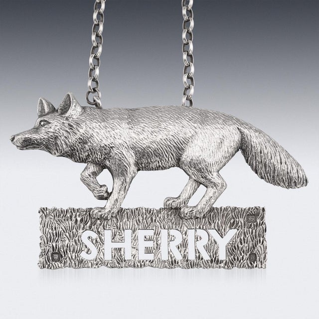 1970s English Silver Decanter Labels by Mappin & Webb, 1976, Set of 4 For Sale - Image 5 of 18