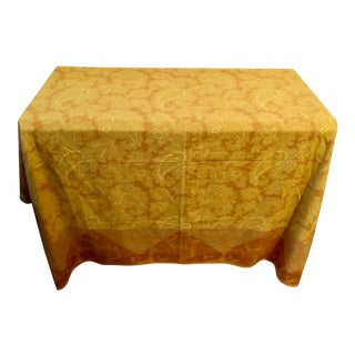 French Paisley Cotton Rectangular Tablecloth For Sale