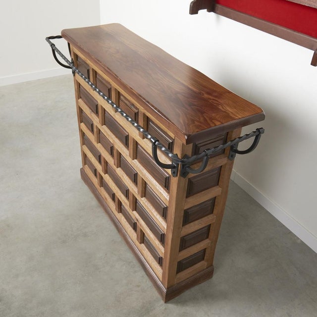 Mid-Century Brutalist Spanish Bar with Marbella Bar Stools, 1960s, Set of 5 For Sale - Image 12 of 18