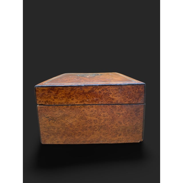 Napoleon III Elm Burl and Marquetry Box For Sale - Image 10 of 18