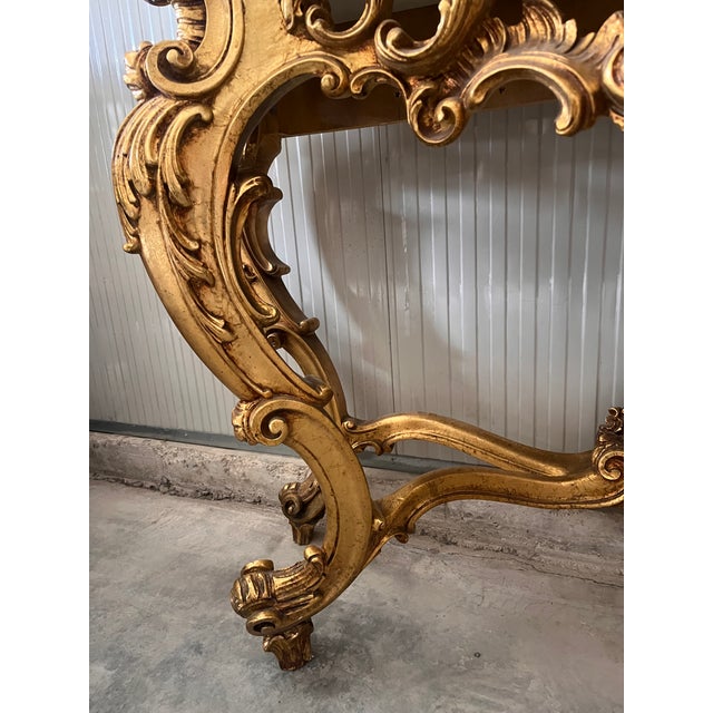 Console Table with Baroque Mirror, 1890s, Set of 2 For Sale - Image 3 of 17