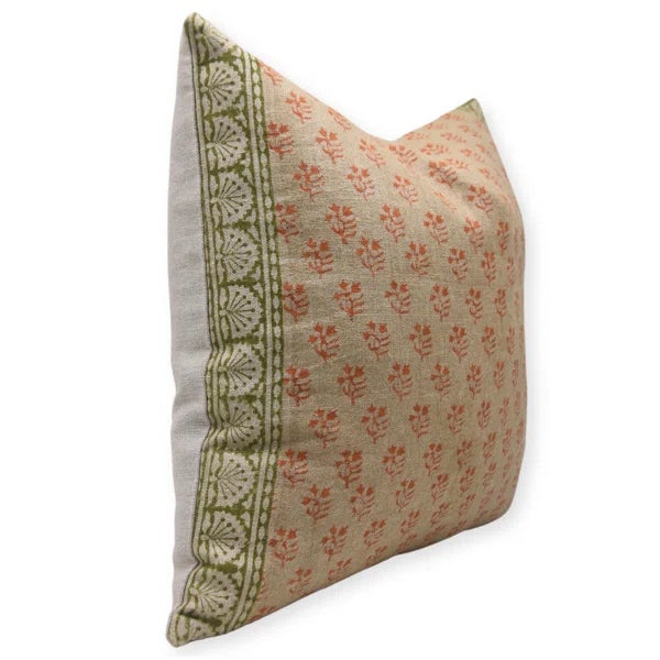 Modern Fabdivine Floral Print Cushion Cover 22x22 Inch High-Quality Linen Fabric- Rangoli For Sale - Image 3 of 9