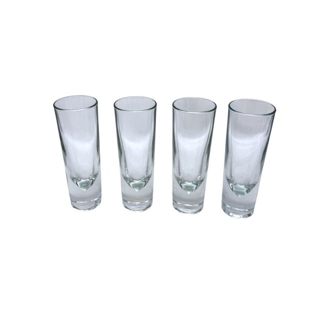 Italian Mid 20th Century Carlo Moretti Italian Brunch Bullet Glasses Clear Crystal Design Set of 4 For Sale - Image 3 of 9