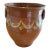 Antique French Terracotta Pitcher Pot With Hand-Painted Swag Design For Sale