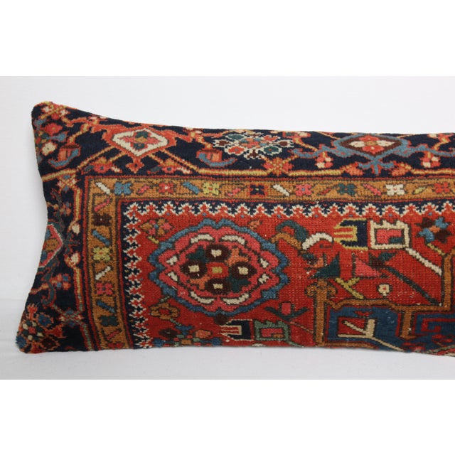 Antique Multi Color Tones Persian Lumbar Rug Pillow Cover -15'' X 47'' For Sale - Image 4 of 12
