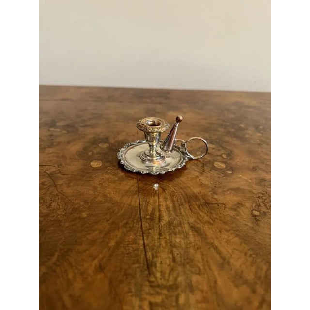 Antique George III Silver-Plated Chamber Sticks, 1800, Set of 2 For Sale - Image 3 of 7