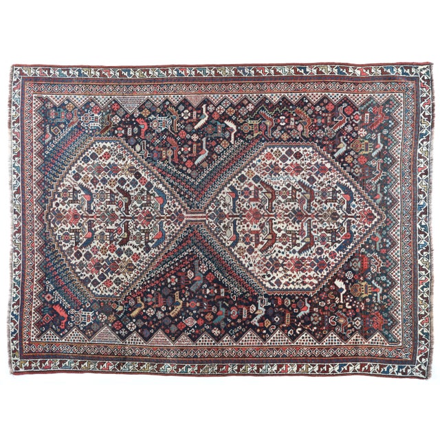 Antique Tribal Persian Rug with Tree of Life & Animal Motifs – Late 19th Century An exceptional antique tribal Persian rug...