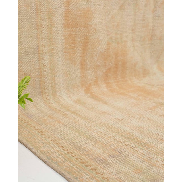 Textile 1970s Vintage Turkish Oushak Handmade Wool Cotton Orange Area Rug For Sale - Image 7 of 12