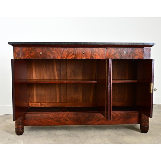 Early 19th Century French 19th Century Mahogany Empire Enfilade with Marble Top For Sale - Image 5 of 13