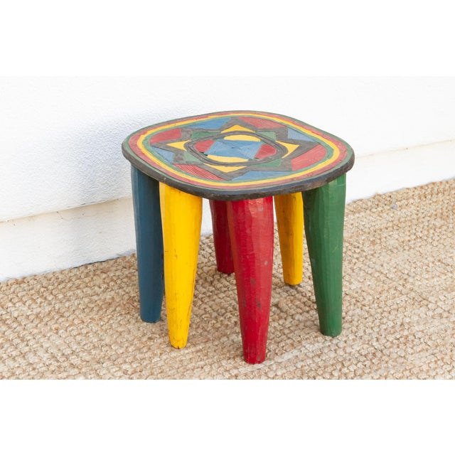 Carved Nupe End Table From Nigeria For Sale - Image 4 of 6