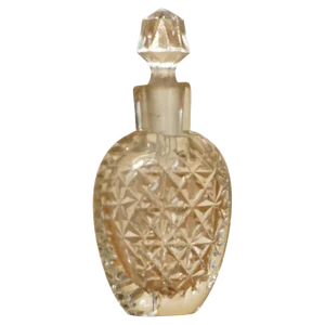 Antique French Cut Glass Crystal Collectable Dressing Table Perfume Bottle, 1920