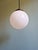 Bauhaus Art Deco Pendant Light in White Opaline Glass from Val Saint-Lambert, Belgium, 1930s For Sale - Image 3 of 14