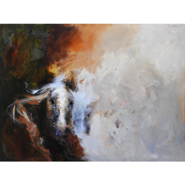 Abstract Expressionism Abstract Expressionist, Oil Paint, Light and Dark - "Reflected Images of a Horses Profile" For Sale - Image 3 of 13