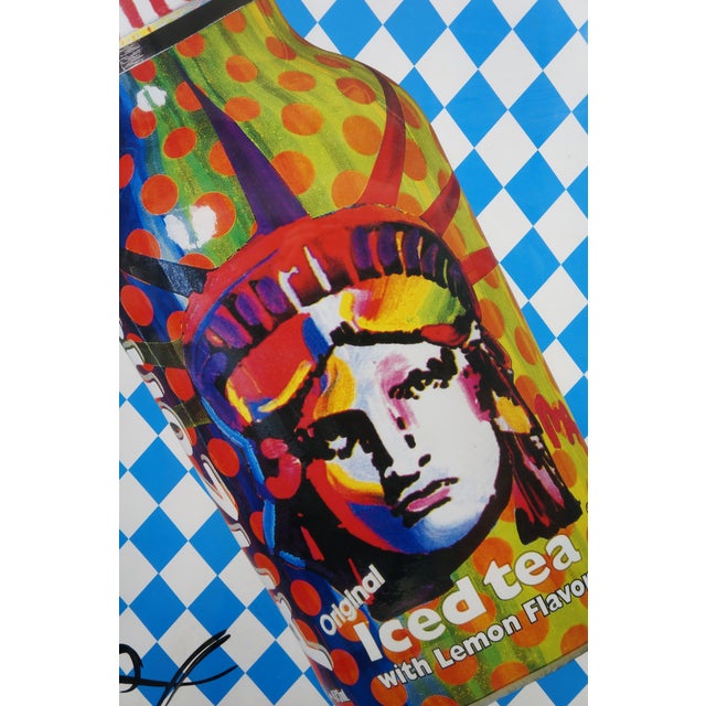 1998 Peter Max Arizona Iced Tea Liberty Bottle Poster Signed Rare Framed 38" For Sale - Image 12 of 12