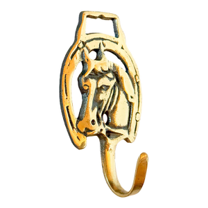 Vintage English Horse Brass Medal Wall Hook