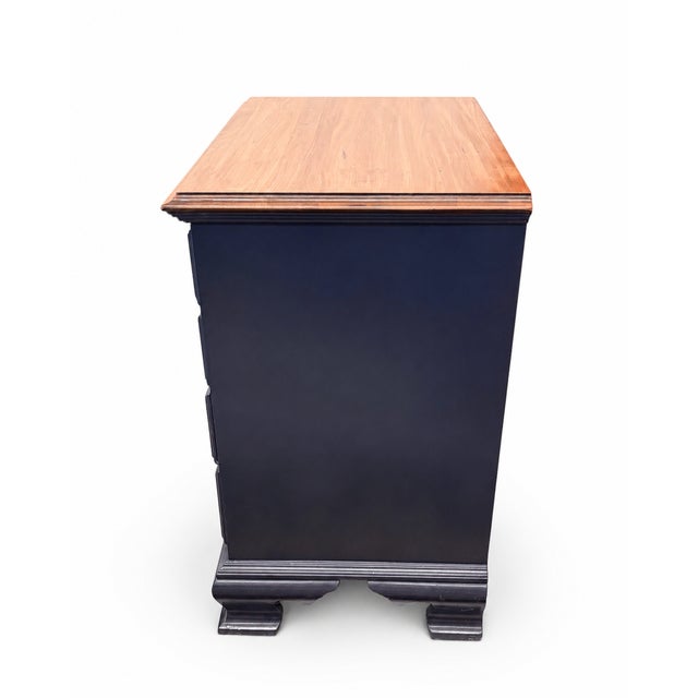 Mid 20th Century Mid 20th Century Ethan Allen Navy Blue Painted Four-Drawer Chest For Sale - Image 5 of 8