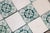 1920s Portuguese Art Deco Tiles Set of 32 Large Green & White Antique Decorative Tiles For Sale - Image 10 of 18