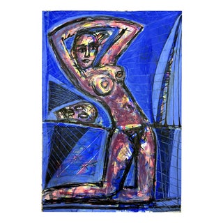 Mathias Wunderlich, Nude with Mirror and Skull, 2026, Acrylic Painting Canvas For Sale