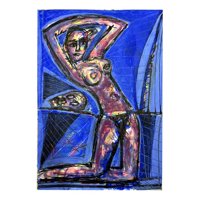 Mathias Wunderlich, Nude with Mirror and Skull, 2026, Acrylic Painting Canvas For Sale
