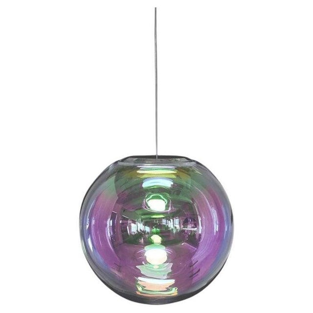 Pink-Green Iris Globe 40 Pendant by Sebastian Scherer For Sale - Image 9 of 9