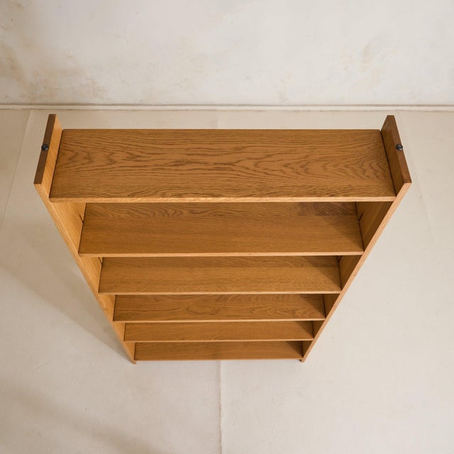 Italian Modular Oak Bookcase, 1970s For Sale - Image 10 of 11