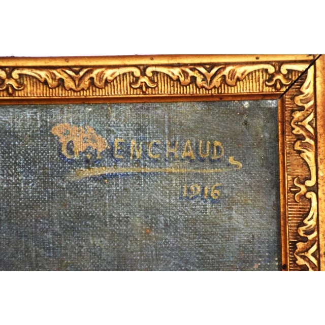 Charles Penchaud, Child's Portrait, 1916, Oil on Canvas For Sale - Image 4 of 6