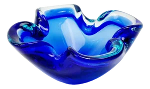 Sommerso Murano Glass Ashtray, Italy, 1960s