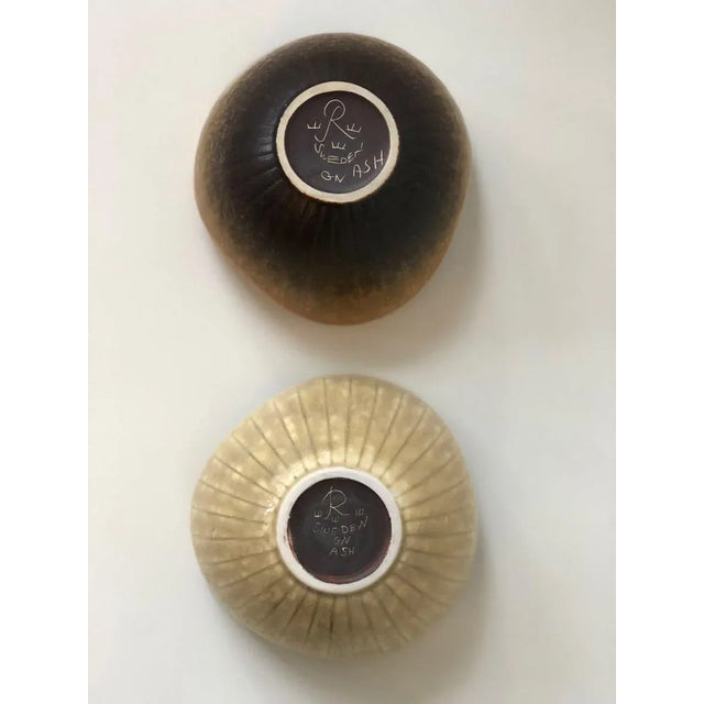 Rörstrand Ash Ceramic Bowls by Gunnar Nylund for Rörstrand, 1950s, Set of 2 For Sale - Image 4 of 7