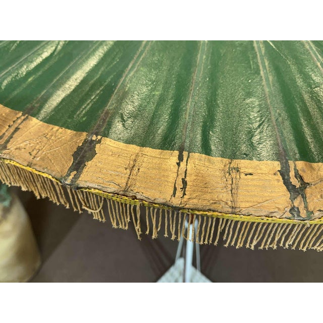 Indonesian Parasol in Wallpaper, Wood and Wool, 1950s For Sale - Image 5 of 18