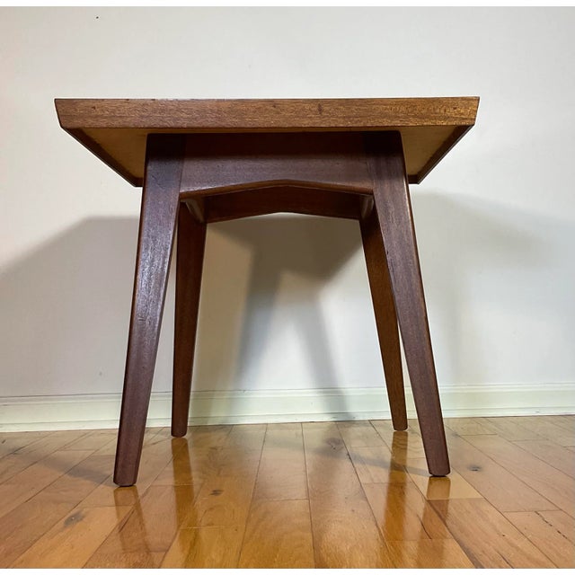 Vintage Mid Century 60s Side Table With Marbleized Top For Sale - Image 4 of 11